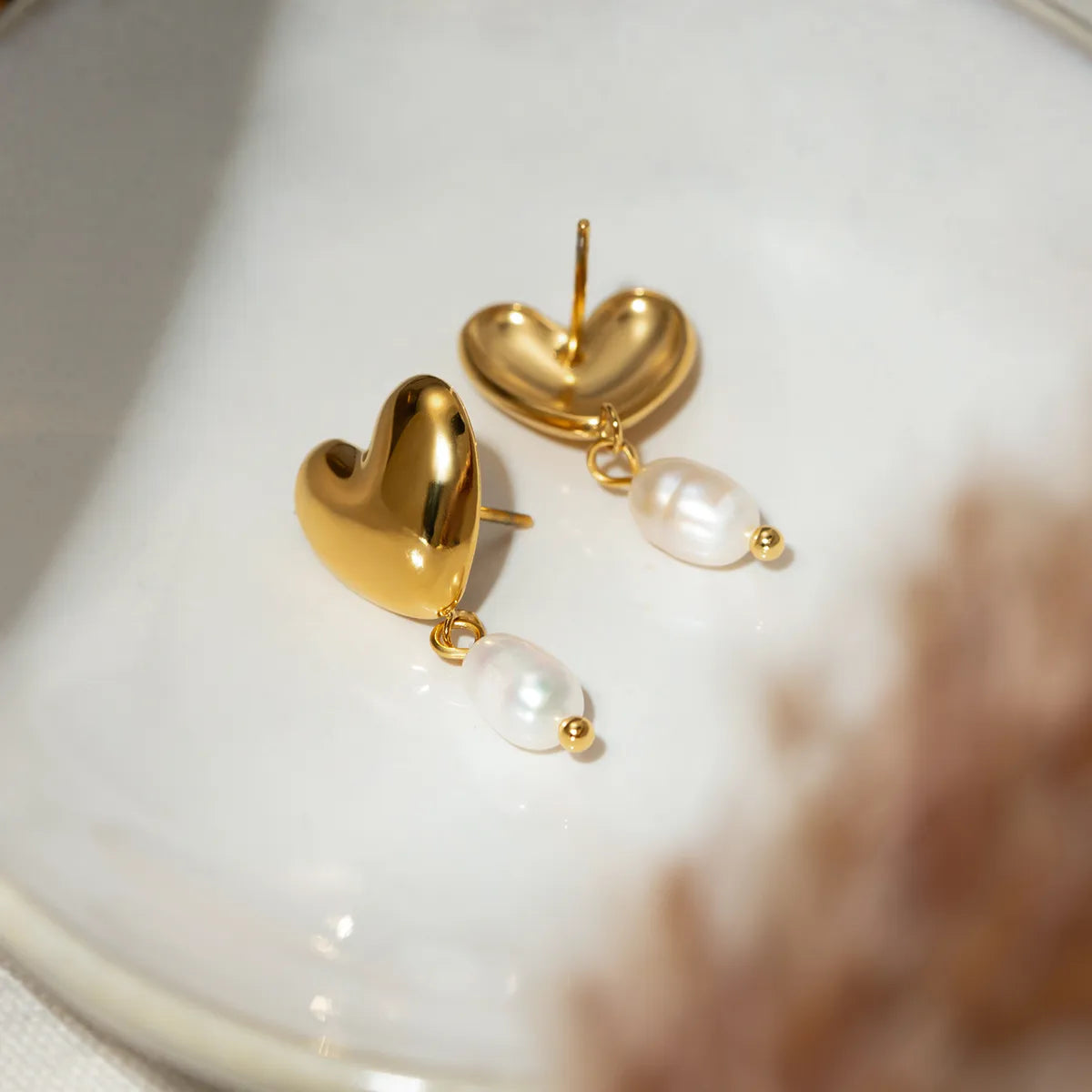 Aretes Corazón y Perla